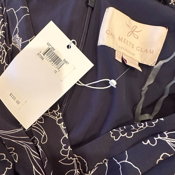 NWT Gal Meets Glam Fan Floral Printed Charmeuse Maxi Dress Autumn Dress size 10 - Picture 9 of 14